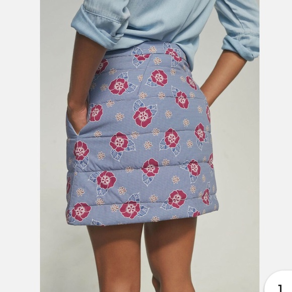 Anthropologie Carleen Floral Quilted Mini Skirt - Picture 2 of 7